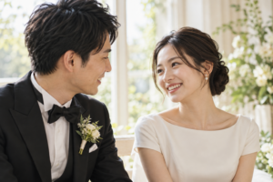 窓辺で交わす自然な微笑み